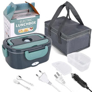 Elektryczne pudełko na lunch z podgrzewaniem 2,5 l, 90 W, 24/220 V, z wkładem ze stali nierdzewnej – przenośny podgrzewacz do żywności, pudełko typu bento, pojemnik na żywność do samochodu