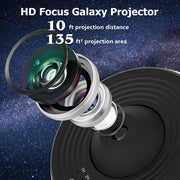 Projektor galaktyczny z podświetleniem nocnym, projektor rozgwieżdżonego nieba, obracający się o 360°, lampa planetarium do sypialni