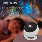 Projektor galaktyczny z podświetleniem nocnym, projektor rozgwieżdżonego nieba, obracający się o 360°, lampa planetarium do sypialni