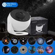 Projektor galaktyczny z podświetleniem nocnym, projektor rozgwieżdżonego nieba, obracający się o 360°, lampa planetarium do sypialni