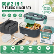 Elektryczne pudełko na lunch ze stali nierdzewnej o pojemności 1,5 l, uniwersalny przenośny pojemnik z podgrzewaniem