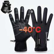 Rękawiczki zimowe -40 ℃ – wodoodporne, termiczne, z obsługą ekranu dotykowego, chroniące przed wiatrem, ciepłe rękawiczki do biegania w zimnie, jazdy na rowerze, uprawiania sportów, wędrówek i jazdy na nartach