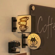 Magnes na lodówkę w stylu retro z motywem kawiarni, świecący magnes na lodówkę w kształcie miniaturowej tablicy, kreatywna ozdoba magnetyczna do kącika kawowego, do domu