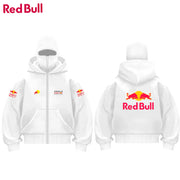 Nowa męska bluza z podwójnym kapturem i logo Red Bull z 2026 r. – sportowa, w stylu kominiarki, w stylu gotyckim i harajuku, zapinana na zamek, szybka wysyłka