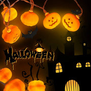 Łańcuch świetlny z dyniami 3D, 10/20 diod LED, tworzący atmosferę Halloween – lampka dekoracyjna zasilana bateryjnie, do domu, sypialni i na imprezy