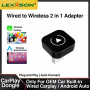 Bezprzewodowy klucz CarPlay 2 w 1, bezprzewodowy adapter Android Auto, inteligentne urządzenie AI Smart Box – inteligentne systemy samochodowe do pojazdów wyposażonych w przewodową funkcję CarPlay