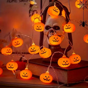 Łańcuch świetlny z dyniami 3D, 10/20 diod LED, tworzący atmosferę Halloween – lampka dekoracyjna zasilana bateryjnie, do domu, sypialni i na imprezy