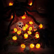 Łańcuch świetlny z dyniami 3D, 10/20 diod LED, tworzący atmosferę Halloween – lampka dekoracyjna zasilana bateryjnie, do domu, sypialni i na imprezy