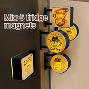 Magnes na lodówkę w stylu retro z motywem kawiarni, świecący magnes na lodówkę w kształcie miniaturowej tablicy, kreatywna ozdoba magnetyczna do kącika kawowego, do domu