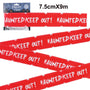 Taśma ostrzegawcza do dekoracji na Halloween, 7,5 cm × 9 m – taśma z napisem „CAUTION WARNING” do domów strasznych na Halloween, do wnętrz i na zewnątrz, materiały do dekoracji DIY