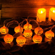Łańcuch świetlny z dyniami 3D, 10/20 diod LED, tworzący atmosferę Halloween – lampka dekoracyjna zasilana bateryjnie, do domu, sypialni i na imprezy