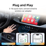 Bezprzewodowy klucz CarPlay 2 w 1, bezprzewodowy adapter Android Auto, inteligentne urządzenie AI Smart Box – inteligentne systemy samochodowe do pojazdów wyposażonych w przewodową funkcję CarPlay